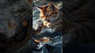 The huge python attacked the cats.🐉🙀💥