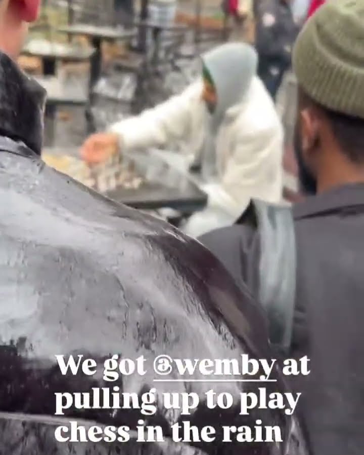 Wemby's really out playing chess in the middle of Washington Square Park ? (via @princeinthemix/IG)
