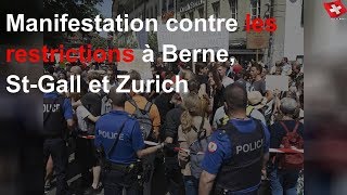 Manifestation contre les restrictions à Berne, St-Gall et Zurich