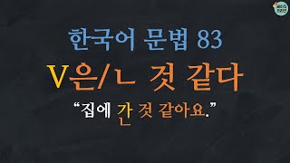 한국어 배우기 | 한국어 문법  83: V은 것 같다/ㄴ 것 같다: Learn Korean | Learn Korean Grammar