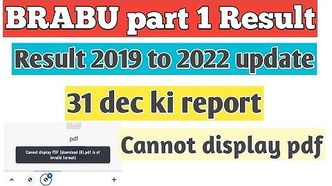 BRABU part 1 result ||2019 to 2022||31 dec ki report ||Pdf not open proplem|@SUPRIYA EDUCATION HUB