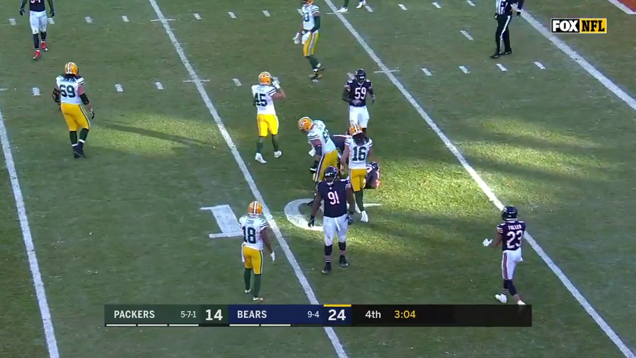 Aaron Rodgers’ completion streak broken by Eddie Jackson’s interception in the      Dec 16, 2018