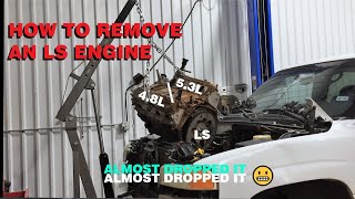 How to remove an LS Engine 5.3 / 4.8 (2002 Yukon L59 Engine removal)