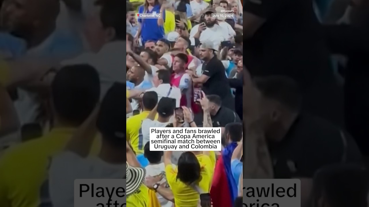 Players and fans brawled after a Copa America semifinal match between Uruguay and Colombia Players and fans brawled after a Copa America semifinal match between Uruguay and Colombia