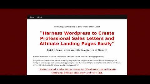 Wordpress Sales Letter Template Tutorial