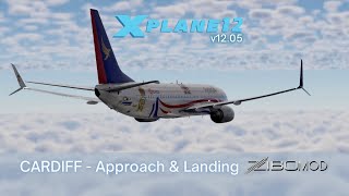 Cardiff (EGFF) Approach & Landing | X-Plane 12 | ZiboMod