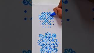 simple and quick 6 to 4 dot kolam rangoli for beginners #shortsviral #shorts #shortfeeds #kolam