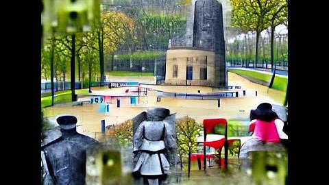 CLIP+VQGAN (Text-to-Image): A rainy day in Treptower Park
