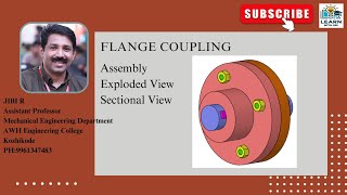 Solid Works-Flange Coupling- Assembly-Exploded View-Sectional View