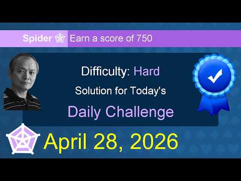 Microsoft Solitaire Collection: Spider - Hard - April 28, 2026