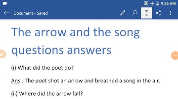 The arrow and the song by Henry Wadsworth Longfellow Questions answers