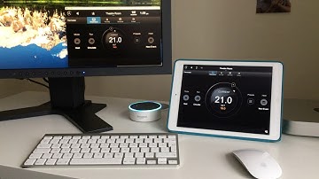 Control4 thermostat controlled by voice.