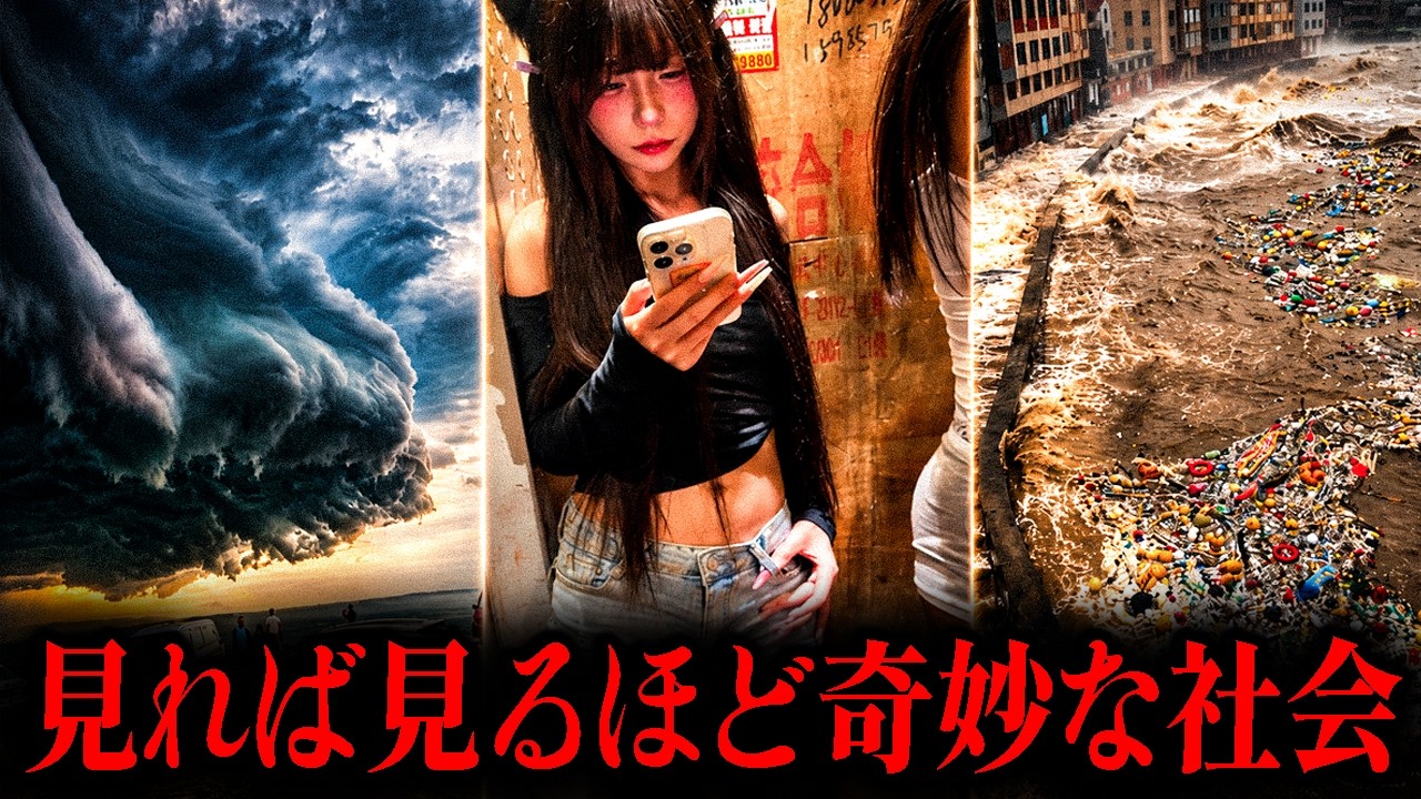 【中国の闇が深すぎる衝撃映像…‼️】 闇に沈む社会、嵐の前触れのような"異常気象"