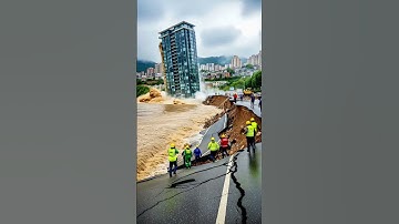 Ground Subsides, High-Rise Building Collapses by the Riverbank!