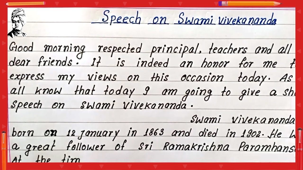 write a speech on swami vivekananda