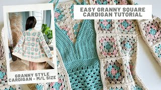 Vintage Granny Square Cardigan Crochet Pattern