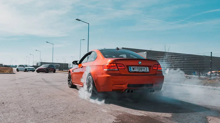 BMW M3 E92 w/ LOUD CATLESS EXHAUST SOUND | BURNOUT & DONUTS