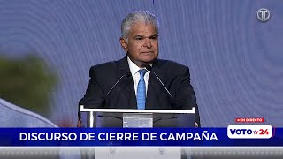 José Raúl Mulino reitera sus principales promesas durante cierre de campaña