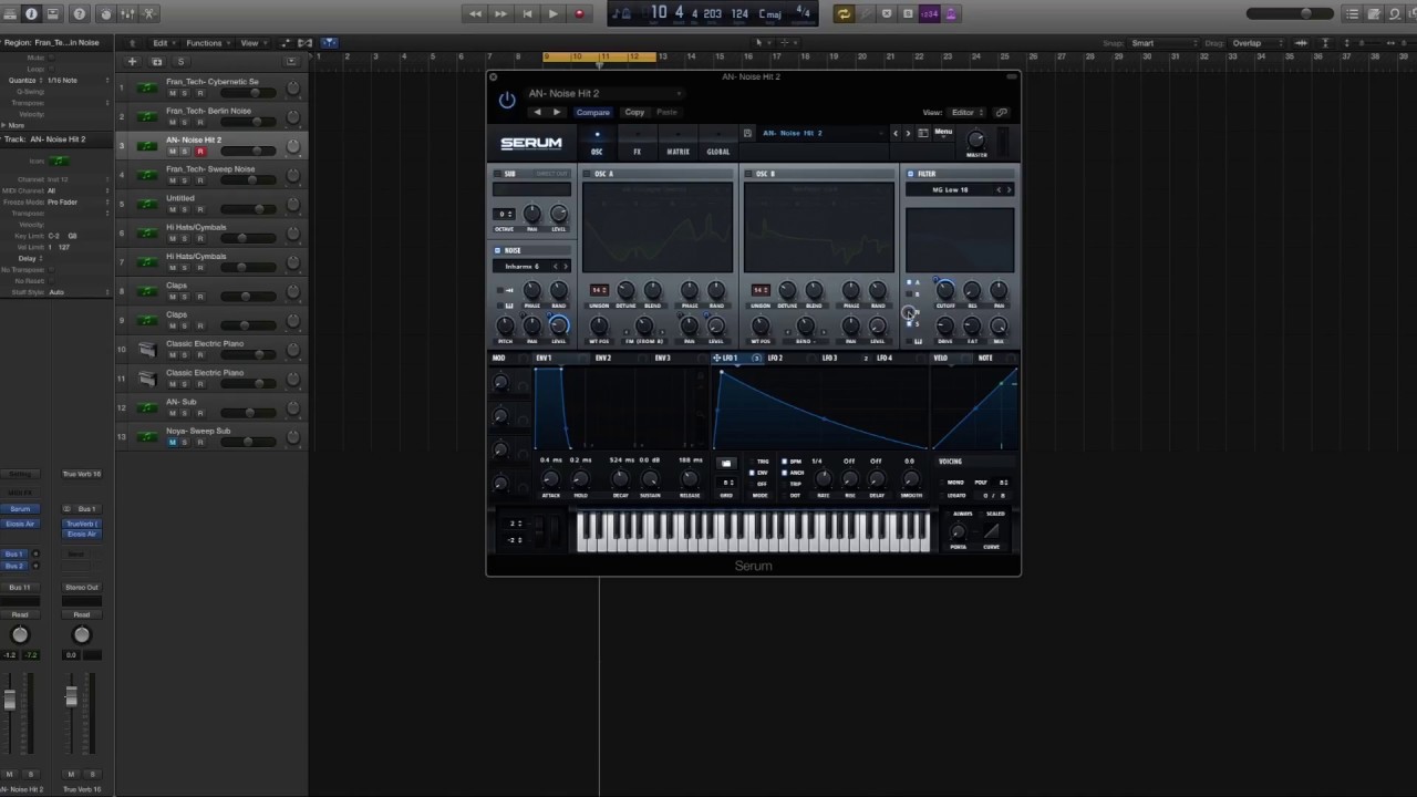 2017 Serum Dark Techno Noise Bass Tutorial
