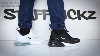 air max 270s white and black