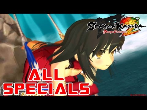 Senran Kagura 2: Deep Crimson 3DS - All Special Attacks (All Secret Ninja Arts) [Solo & Co-op] [HD]