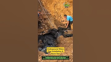 Underground Water Pipe Installation & Burst Test