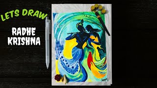 RADHA KRISHNA | TIME LAPSE |( COMMISSION WORK)| |A1 SIZE|| screenshot 5