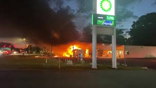 On cam: Massive fire burns at Wilson gas station