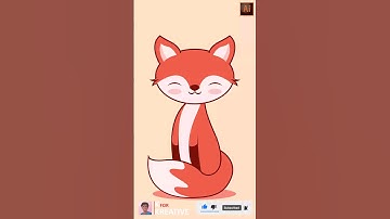 How to Draw Cute Fox flat illustration #illustrator #vector #shorts #youtubeshorts