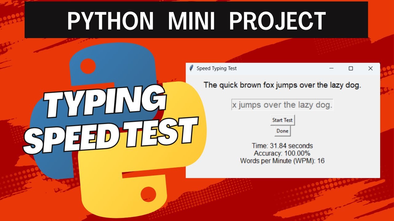Speed Typing Test in Python using Tkinter - YouTube