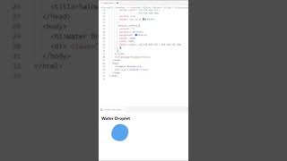 3D Water Drop Effect using HTML CSS Tutorial for beginner using VSCode Editor #shorts #coding #short