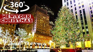 360 video - Christmas in New York City - Rockefeller Center Christmas Tree Lighting