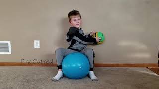 Seated on ball trunk rotation