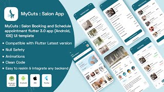 MyCuts : Salon Booking and Schedule appointment flutter 3.0 app (Android, iOS) UI template screenshot 5