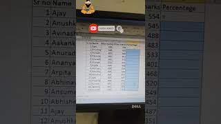 how to calculate percentage in excel cells excel me percentage kaise nikale #shorts #viralshorts