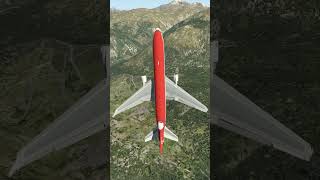 MD-11 failed to challenge the gravity runway (following perspective), flight simulation.