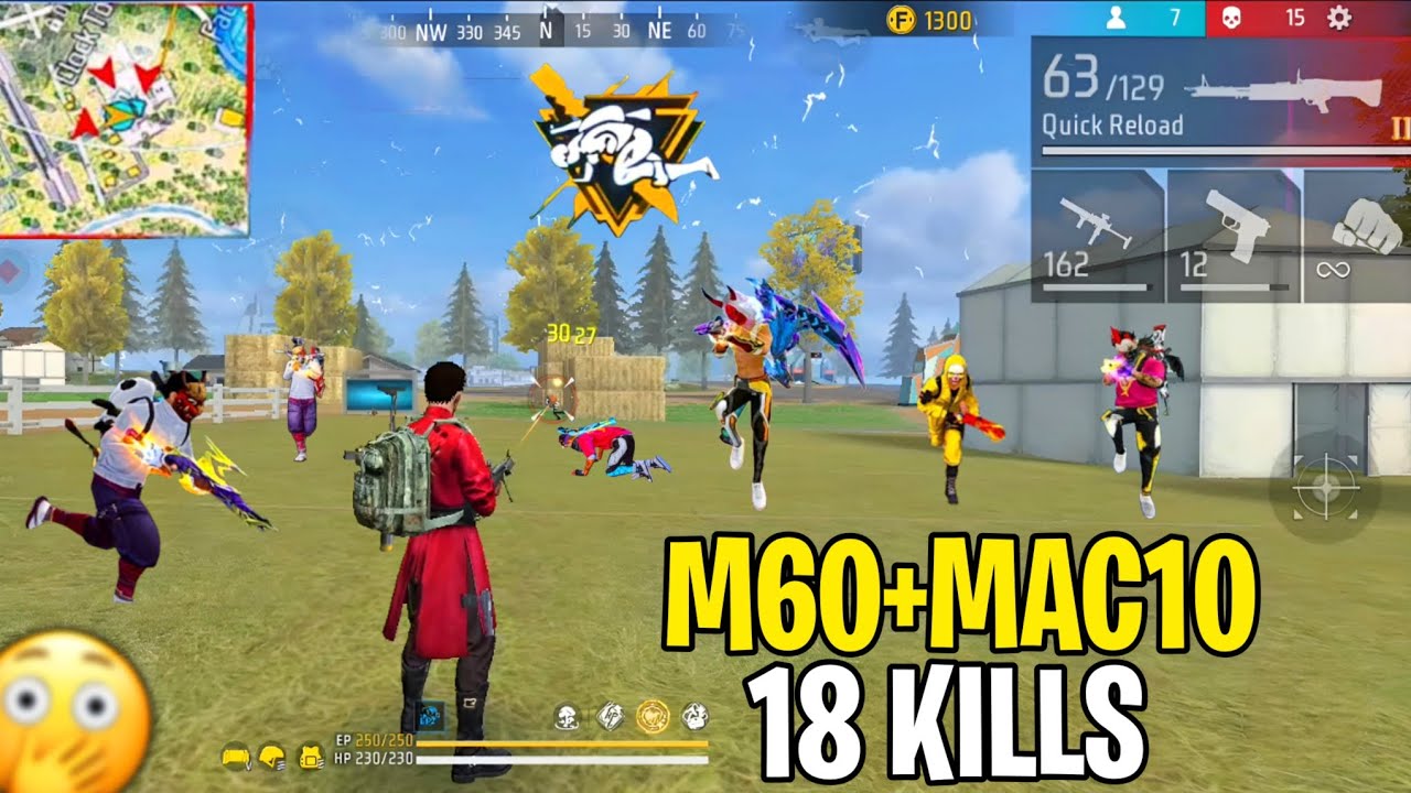 M60+MAC10 18 KILLS SOLO VS SQUAD Full GAMEPLAY FREE FIRE 🔥 - YouTube