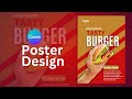 Make a fast food poster design in canvapixelcraft studio