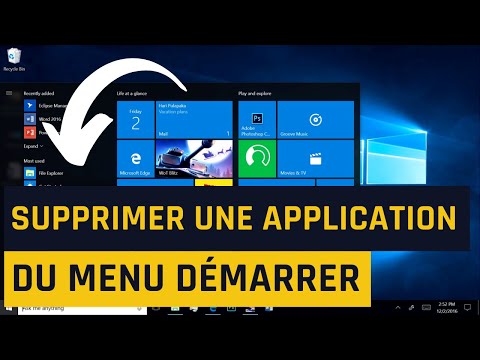 Vidéo: Comment supprimer le menu Démarrer de Windows 10 ?