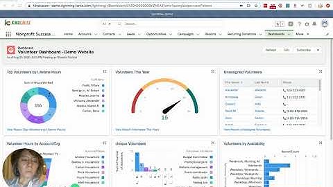 KindX Platform Salesforce Demo - Volunteer Dashboard in Salesforce