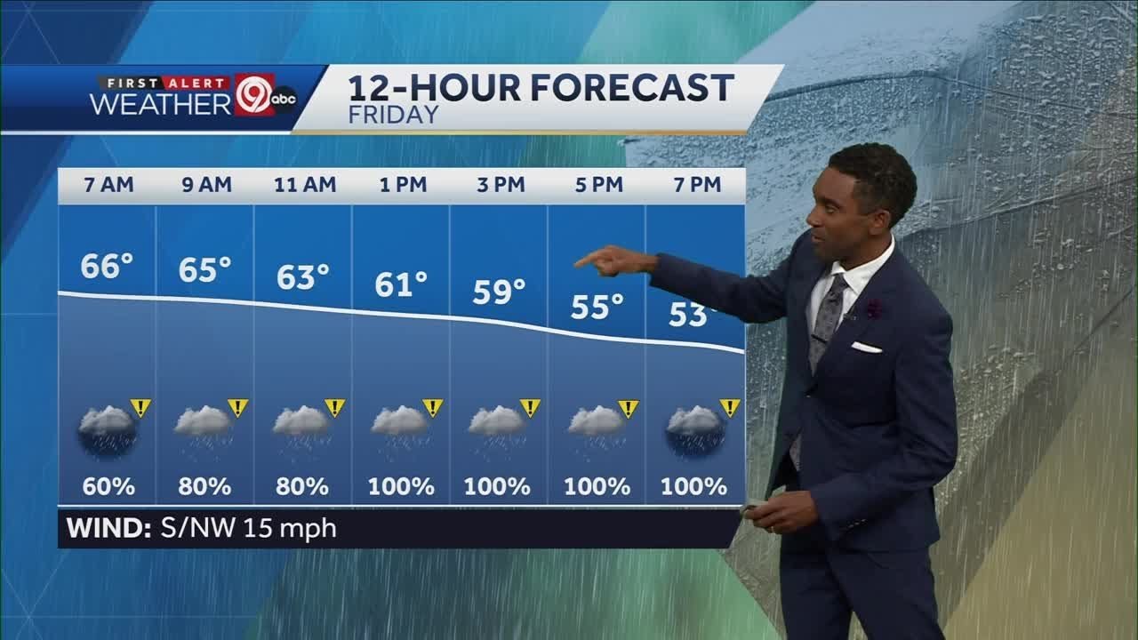 Rain and thunderstorms arrive Friday - YouTube