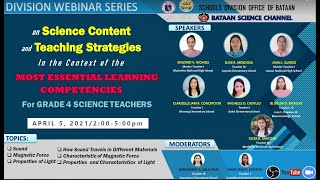 DIVISION WEBINAR SERIES ON SCIENCE CONTENT AND TEACHING STRATEGIES  FOR 3RD QUARTER - GRADE 4