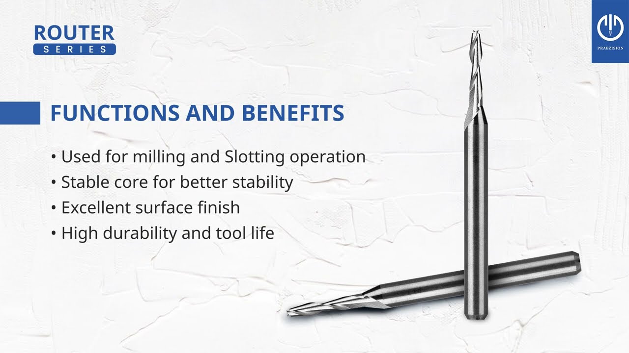 Two Flute Router from CTC Praezision Tools | Carbide Cutting Tools | For Milling and Slotting