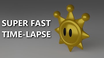 making a super mario sunshine star in blender (super fast time-lapse)