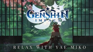 🌧️ Relaxing Rainy Ambience with Yae Miko | Soft Piano Music & Nature Sounds 🌸Genshin Impact Inspired screenshot 4