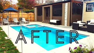 POOLSIDE PARTY PALACE! Full Backyard Makeover Time Lapse