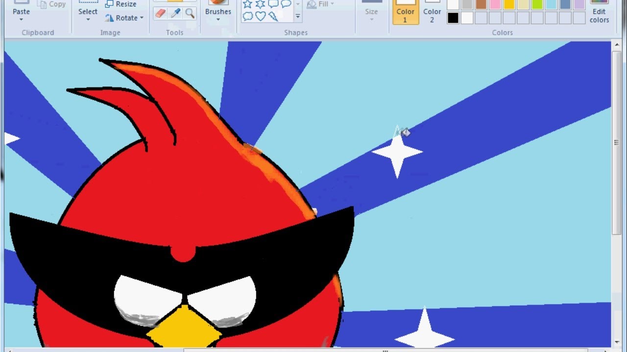 How To Draw Red Bird Using Paint YouTube