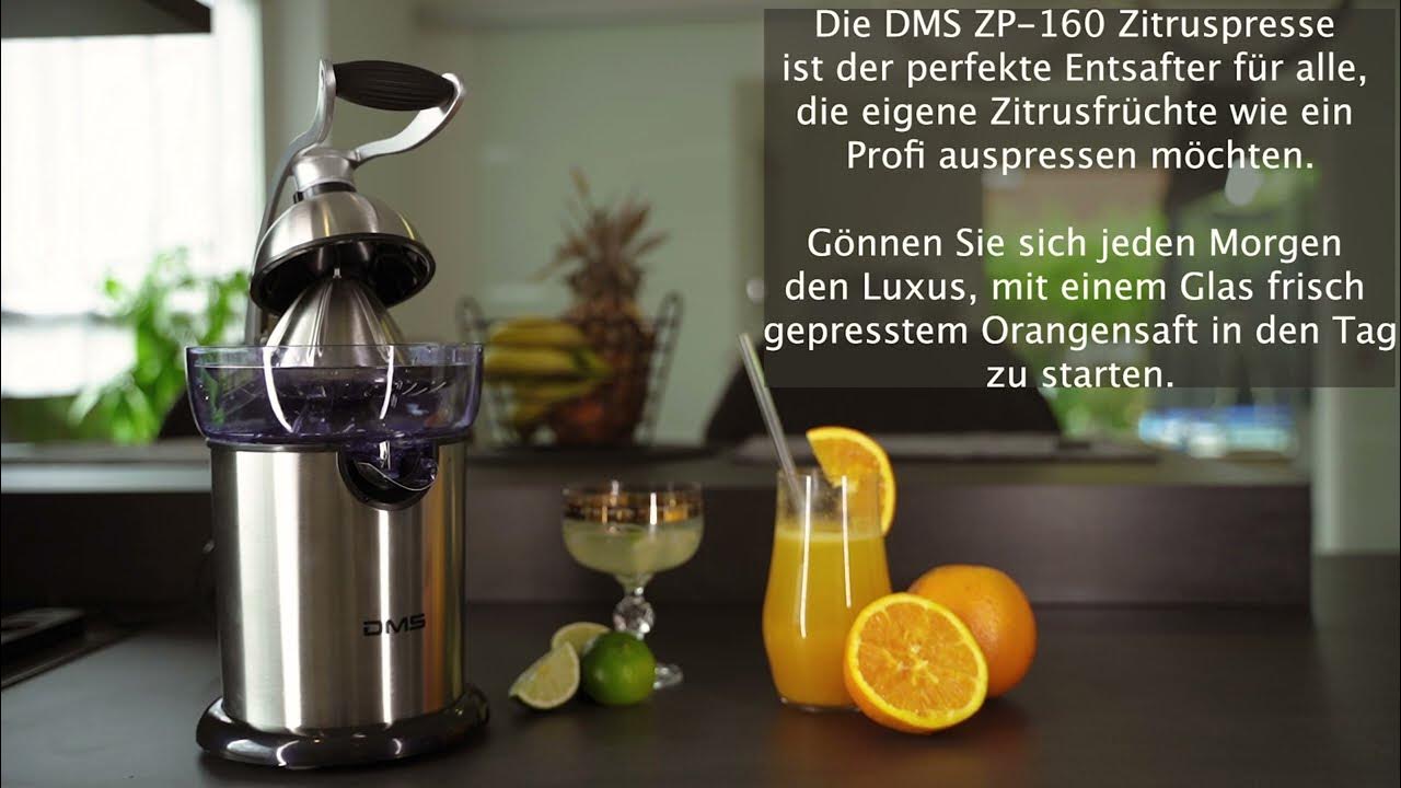 DMS® ZP-160 Zitruspresse Elektrisch Saftpresse Edelstahl Presse Obstpresse  160W - YouTube