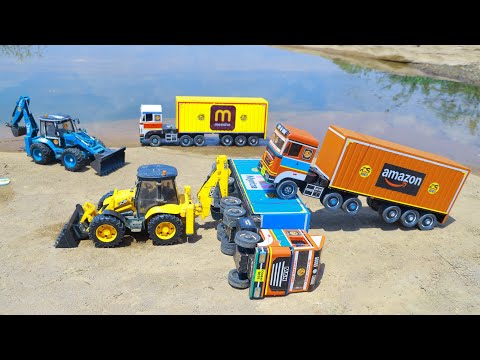 Mahindra Hyva Volvo Truck Scania Dumper BharatBenz Tipper Accident Pulling 2 JCB 3DX 2 Crane ? CSToy