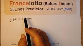 tirage fdj loto du lundi 28 juin 2021 predicteur. francelotto 28.06.2021. 25 lines predictor.